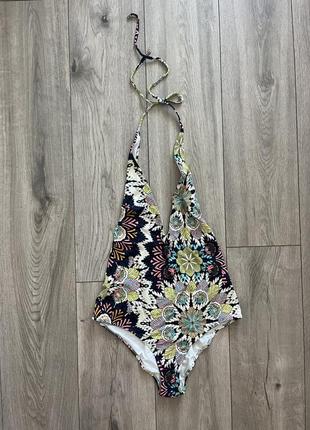 Цельный купальник h&m женский 40-l яркий принт