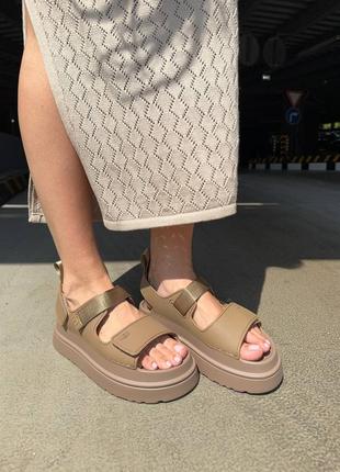 Ugg goldenglow sandals brown, жіночі сандалі, босоніжки, женские сандали, босоножки