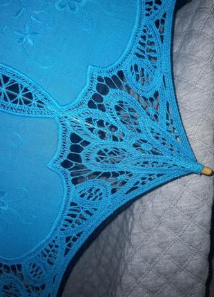 Зонт от солнца. буранские кружева. оригинал. италия. темно- голубой.