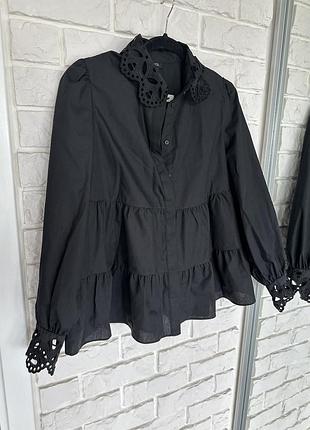 Черная женская рубашка river island, размер 36.