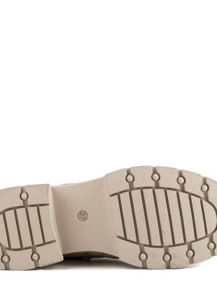 Черевики жіночі шкіряні зимові бежеві на високій підошві,і платформі,з хутром 1737ц-а