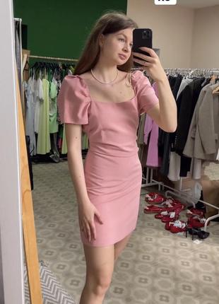 Новое розовое платье zara, короткое платье зара
