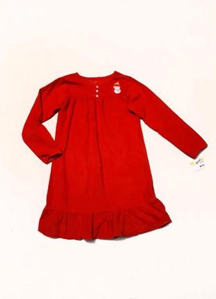 Новое красное новогоднее платье домашнее платье ночнушка ночная рубашка 5-7 лет