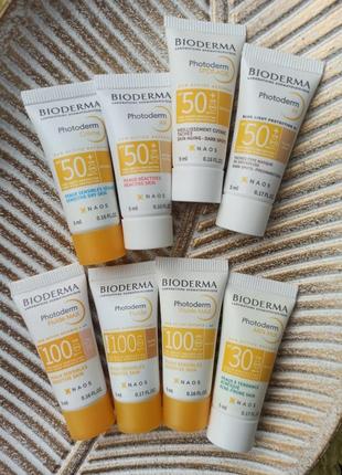 ☀️bioderma photoderm spf миниатюры солнцезащитных средств