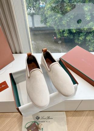 Мужские лоферы, мокасины loro piana натуральная замша