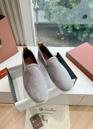 Мужские лоферы, мокасины loro piana натуральная замша