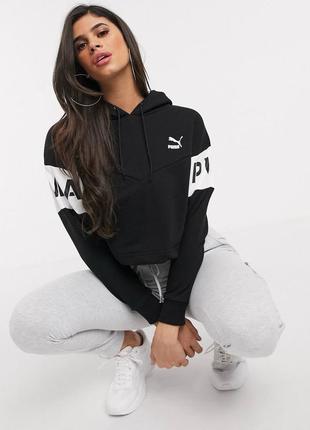 Вкорочене худі puma світшот з капюшоном оверсайз