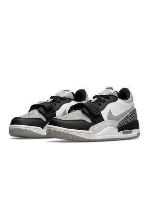 🌸женские кроссовки кроссовки nike air jordan legasy 312 low white black gray / демисезонные / весенние, летние, осенние / текстиль, кожа, замша /