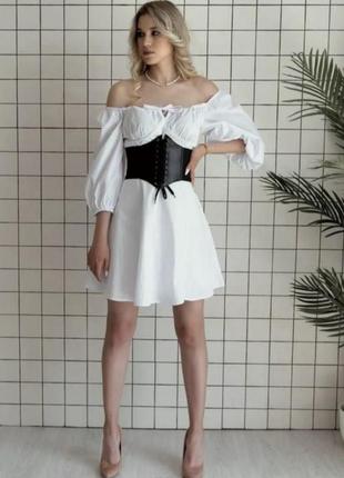 Корсет с шнуровкой черный s m l женский резинка на липучке хс м л пояс