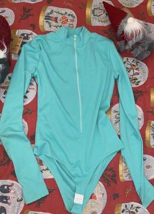 Базовый боди с длинным рукавом, бодик с молнией, с вырезом для пальчика на рукавах, олег