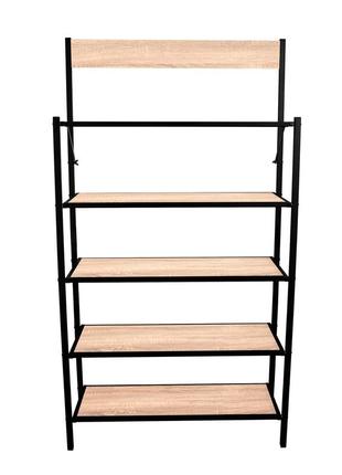 Складаний стелаж-полиця етажерка breto-5 дуб сонома для книг, квітів. складаний офісний. полиці стелажі етажерки