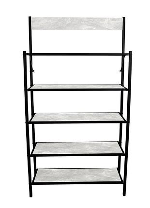Складаний стелаж-полиця етажерка breto-5 бетон для книг, квітів. складаний офісний. полиці стелажі етажерки