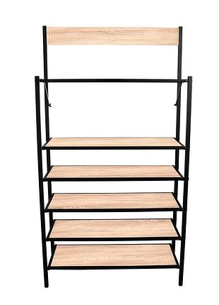 Складаний стелаж-полиця етажерка breto-6 дуб сонома для книг, квітів. складаний офісний. полиці стелажі етажерки