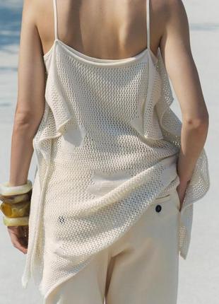 Коротка бавовняна сукня в'язана гачком zara original spain new collection сукня мiнi сукня зара 4