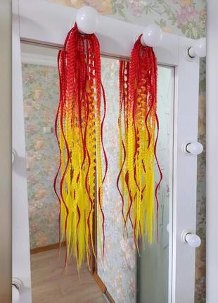 Афрорезинки детские хвостики резинки с косичками на резинке