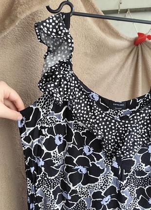 Плаття принт сарафан квіти марімеко чорно синій квіти