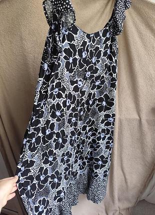 Плаття принт сарафан квіти марімеко чорно синій квіти