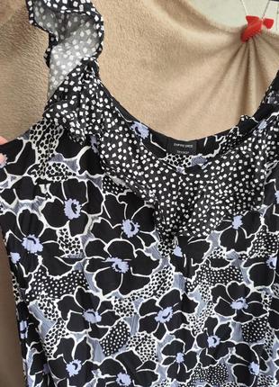 Плаття принт сарафан квіти марімеко чорно синій квіти