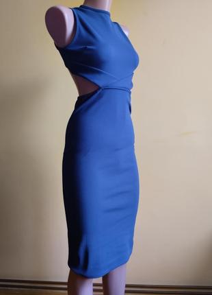 Платье pretty little thing сине-зеленого цвета с открытой спиной