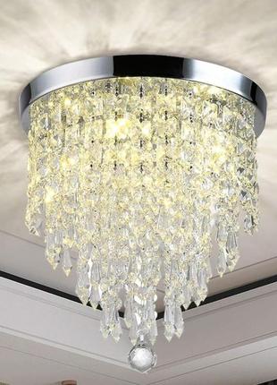 Кришталева люстра на 3 лампи, міні-кришталевий стельовий світильник для прихованого монтажу