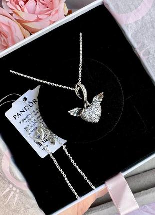 Нове, срібне намисто і кулон «крила» пандора, намисто і кулон крила пандора, кулон пандора