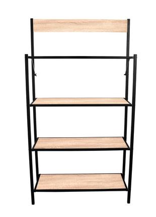 Складаний стелаж-полиця етажерка breto-4 дуб сонома для книг, квітів. складаний офісний. полиці стелажі етажерки