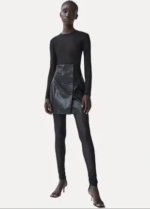 Юбка zara из эко-кожи