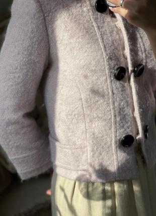 Брендовый классический жакет пиджак шерстяной ангора шерсть нюдовый7 фото