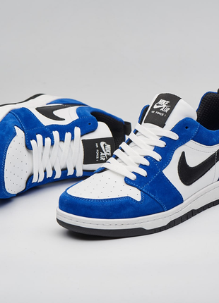 Подростковые кроссовки в стиле nike натуральная кожа/замша, подростковое детское спортивное кроссовки бежкий синий2 фото