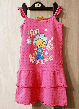 Розовое детское платье на девочку 4-5 лет