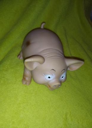 Резиновая свинка ссср игрушка свинья для детей большая свинья