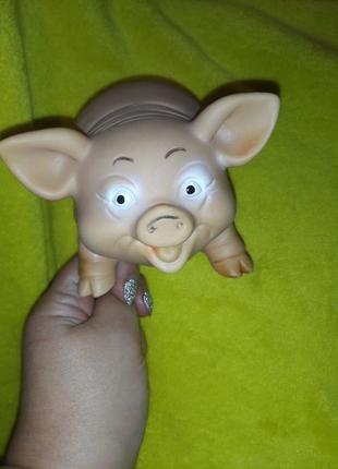 Резиновая свинка ссср игрушка свинья для детей большая свинья