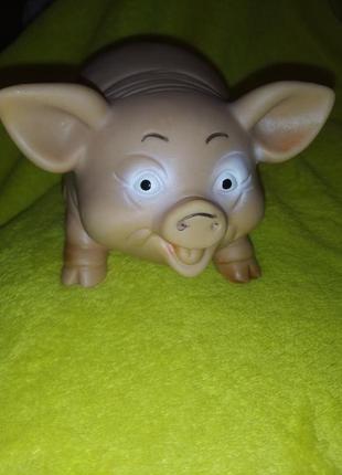 Резиновая свинка ссср игрушка свинья для детей большая свинья