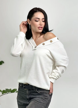 Женский пуловер с пуговицами "pearl", 42-44, 46-48, 50-52 р, 6 кол.