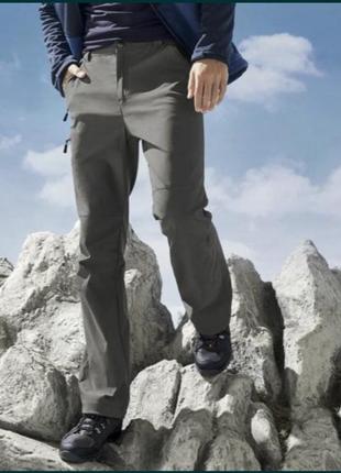 Штани брюки трекінгові туристичні фірмові crivit 8-25402-27 сірі світлі якісні нові