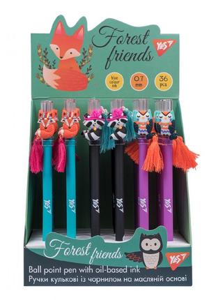 Ручка олійна "yes" 412073 "forest friends", 0,7 мм, синяя, шт