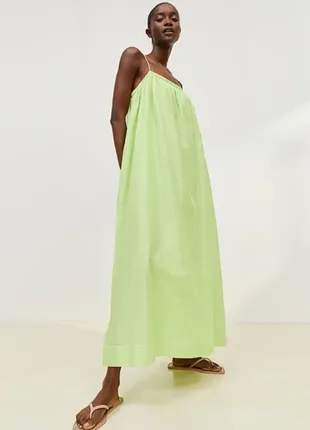 Лляний сарафан максі h&m оверсайз