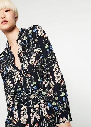 Сукня халат сорочка із паском zara3 фото
