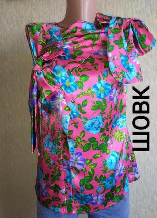 Nina ricci шикарная шелковая дизайнерская винтажная блуза