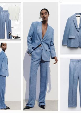 Новий лляний крутезний глітерний костюм zara