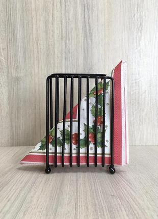 Подставка под салфетки металлическая decorart "решетка" 10х14 см черная. салфетница из металла