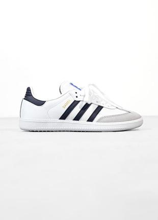 Женские кроссовки adidas samba white black grey v / smb