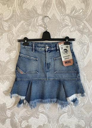 Новая голубая джинсовая юбка авангардная деним юбка diesel per cent skirt оригинал