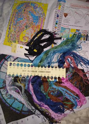 Схема картини хрестиком  морський коник з нитками