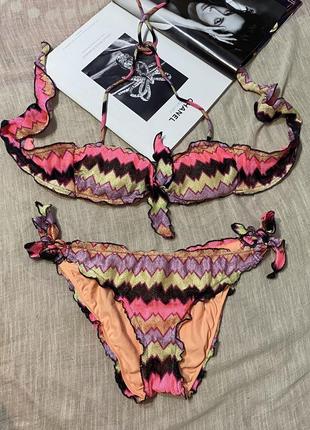 Victoria’s secret шикарный раздельный купальник на завязке