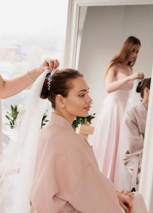 Свадебная фата невесты длинная молочная одноярусная oka nomo (on2023veil-013)