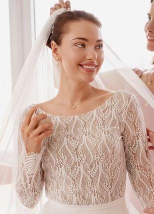 Свадебная фата невесты длинная молочная одноярусная oka nomo (on2023veil-013)