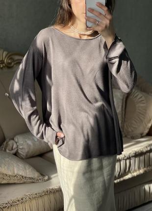 Брендовий базовий льон легкий пуловер светр джемпер кофта оверсайз нюд2 фото