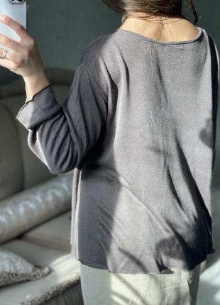 Брендовый базовый льняной лён легкий пуловер свитер джемпер кофта оверсайз нюд7 фото