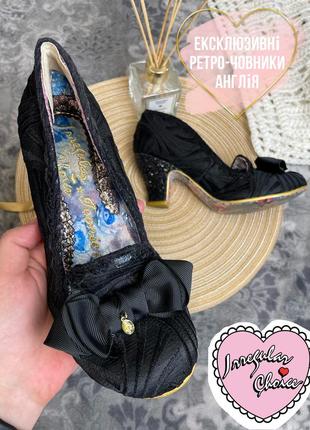 💃🏼 irregular choice дизайнерские эксклюзивные черные туфли лодочки в винтажном ретро стиле 36 23,5